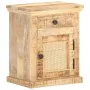 Mesita de noche madera maciza mango y caña natural 40x30x50 cm by , Nightstands - Ref: Foro24-289088, Price: 91,80 €, Discoun...