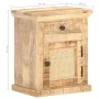 Mesita de noche madera maciza mango y caña natural 40x30x50 cm by , Nightstands - Ref: Foro24-289088, Price: 91,80 €, Discoun...