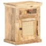 Mesita de noche madera maciza mango y caña natural 40x30x50 cm by , Nightstands - Ref: Foro24-289088, Price: 91,80 €, Discoun...