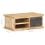 Mesa de centro con puerta madera maciza de mango 90x50x35 cm by , Coffee table - Ref: Foro24-289097, Price: 176,87 €, Discoun...