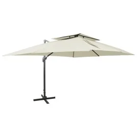 Sombrilla jardín voladiza con cubierta doble arena 400x300 cm by , Umbrellas - Ref: Foro24-312369, Price: 357,12 €, Discount: %