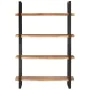 Estantería de 4 niveles madera maciza de acacia 120x40x180 cm by , Bookcases and shelves - Ref: Foro24-321065, Price: 419,41 ...