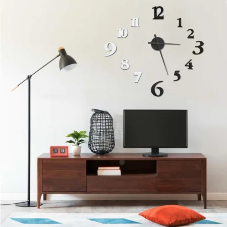 Reloj 3D de pared con diseño moderno blanco y negro 100 cm XXL by , Wall clocks - Ref: Foro24-325150, Price: 20,53 €, Discoun...