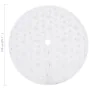 Falda del árbol de Navidad de lujo blanca cuero sintético 150cm by , Christmas tree footmuff - Ref: Foro24-330274, Price: 27,...