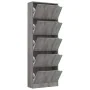 Zapatero 5 puertas madera ingeniería gris hormigón 59x24x167 cm de , Zapateros y organizadores de calzado - Ref: Foro24-33814...