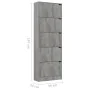 Zapatero 5 puertas madera ingeniería gris hormigón 59x24x167 cm de , Zapateros y organizadores de calzado - Ref: Foro24-33814...