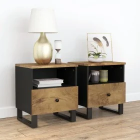 Mesitas de noche 2 uds madera maciza mango madera contrachapada by , Nightstands - Ref: Foro24-350655, Price: 118,92 €, Disco...