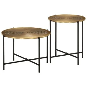 Mesas de centro 2 uds latón y metal negro by , Coffee table - Ref: Foro24-352051, Price: 131,16 €, Discount: %