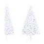 Medio árbol de Navidad con luces y bolas blanco 180 cm by , Christmas trees - Ref: Foro24-3077484, Price: 64,37 €, Discount: %