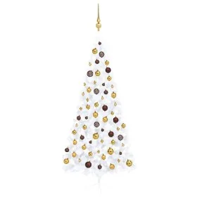 Medio árbol de Navidad con luces y bolas blanco 240 cm von , Weihnachtsbäume - Ref: Foro24-3077486, Preis: 85,70 €, Rabatt: %