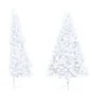 Medio árbol de Navidad con luces y bolas blanco 240 cm by , Christmas trees - Ref: Foro24-3077486, Price: 85,70 €, Discount: %