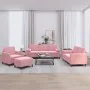Juego de sofás con cojines 4 piezas terciopelo rosa de , Sofás - Ref: Foro24-3201967, Precio: 786,62 €, Descuento: %