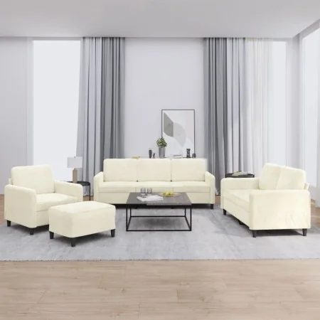 Juego de sofás 4 piezas terciopelo crema von , Sofas - Ref: Foro24-3201952, Preis: 746,19 €, Rabatt: %