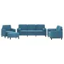 Juego de sofás con cojines 4 piezas terciopelo azul by , Sofas - Ref: Foro24-3201973, Price: 782,37 €, Discount: %