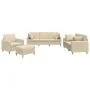 Juego de sofás con cojines 4 piezas tela crema by , Sofas - Ref: Foro24-3202080, Price: 671,94 €, Discount: %