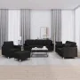 Juego de sofás con cojines 4 piezas tela negro by , Sofas - Ref: Foro24-3202082, Price: 795,99 €, Discount: %