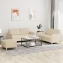 Juego de sofás con cojines 3 piezas tela crema by , Sofas - Ref: Foro24-3202096, Price: 468,23 €, Discount: %