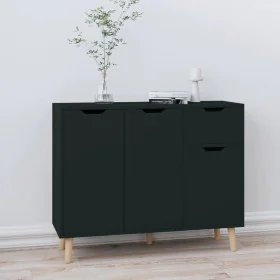 Aparador de madera de ingeniería negro 90x30x72 cm by , Sideboards - Ref: Foro24-326814, Price: 113,34 €, Discount: %