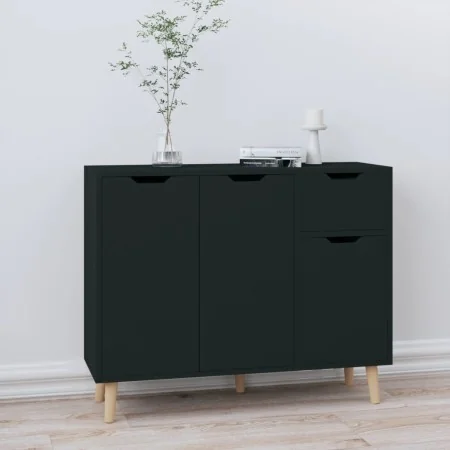 Aparador de madera de ingeniería negro 90x30x72 cm by , Sideboards - Ref: Foro24-326814, Price: 113,34 €, Discount: %