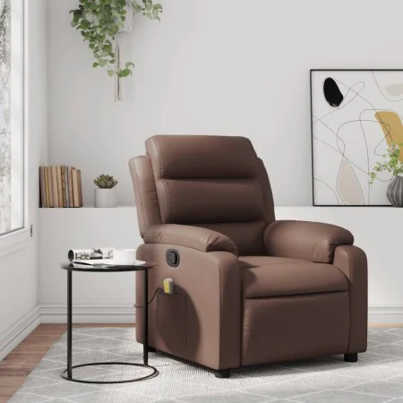 Sillón de masaje reclinable cuero sintético marrón by , Armchairs - Ref: Foro24-373495, Price: 222,07 €, Discount: %