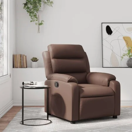 Sillón reclinable de cuero sintético marrón de , Sillones - Ref: Foro24-373488, Precio: 221,47 €, Descuento: %