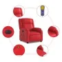 Sillón de masaje reclinable eléctrico de cuero artificial rojo von , Sessel - Ref: Foro24-3205148, Preis: 276,27 €, Rabatt: %