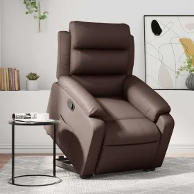 Sillón reclinable elevable cuero sintético marrón by , Armchairs - Ref: Foro24-3205044, Price: 304,45 €, Discount: %