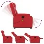 Sillón reclinable de masaje de pie cuero artificial rojo by , Armchairs - Ref: Foro24-3205162, Price: 309,19 €, Discount: %