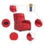 Sillón reclinable de masaje de pie cuero artificial rojo by , Armchairs - Ref: Foro24-3205162, Price: 309,19 €, Discount: %