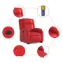 Sillón de majaje elevable eléctrico cuero artificial rojo by , Armchairs - Ref: Foro24-3205176, Price: 360,48 €, Discount: %