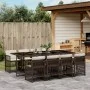 Set comedor para jardín 9 pzas y cojines ratán sintético marrón by , Garden sets - Ref: Foro24-3210921, Price: 619,83 €, Disc...