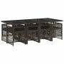 Set comedor para jardín 9 pzas y cojines ratán sintético marrón by , Garden sets - Ref: Foro24-3210921, Price: 619,83 €, Disc...