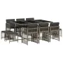Set de comedor de jardín 11 pzas y cojines ratán sintético gris von , Gartensets - Ref: Foro24-3210968, Preis: 564,51 €, Raba...