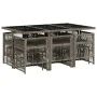 Set de comedor de jardín 11 pzas y cojines ratán sintético gris von , Gartensets - Ref: Foro24-3210968, Preis: 564,51 €, Raba...