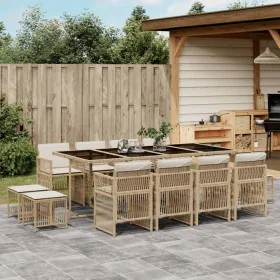 Set comedor de jardín con cojines 13 pzas ratán sintético beige von , Gartensets - Ref: Foro24-3210982, Preis: 773,75 €, Raba...
