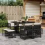 Set de comedor de jardín 9 pzas y cojines ratán sintético negro de , Conjuntos de jardín - Ref: Foro24-3210954, Precio: 390,9...