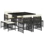 Set de comedor de jardín 9 pzas y cojines ratán sintético negro de , Conjuntos de jardín - Ref: Foro24-3210954, Precio: 390,9...