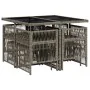 Set comedor jardín 9 pzas y cojines ratán sintético gris by , Garden sets - Ref: Foro24-3210956, Price: 406,64 €, Discount: %