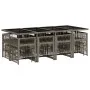 Set comedor de jardín con cojines 13 pzas ratán sintético gris by , Garden sets - Ref: Foro24-3210980, Price: 776,07 €, Disco...