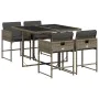 Set comedor de jardín 5 piezas con cojines ratán sintético gris von , Gartensets - Ref: Foro24-3211256, Preis: 285,85 €, Raba...