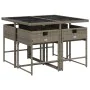 Set comedor de jardín 5 piezas con cojines ratán sintético gris von , Gartensets - Ref: Foro24-3211256, Preis: 285,85 €, Raba...
