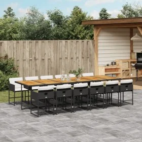 Set comedor de jardín con cojines 13 pzas ratán sintético negro von , Gartensets - Ref: Foro24-3211311, Preis: 995,23 €, Raba...