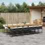Set comedor de jardín con cojines 13 pzas ratán sintético negro by , Garden sets - Ref: Foro24-3211311, Price: 997,46 €, Disc...