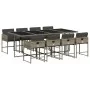 Set comedor jardín 9 pzas y cojines ratán sintético gris von , Gartensets - Ref: Foro24-3211280, Preis: 577,75 €, Rabatt: %