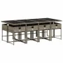 Set comedor jardín 9 pzas y cojines ratán sintético gris von , Gartensets - Ref: Foro24-3211280, Preis: 577,75 €, Rabatt: %