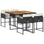 Set de muebles jardín 5 pzas con cojines ratán sintético negro by , Garden sets - Ref: Foro24-3211263, Price: 322,79 €, Disco...
