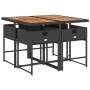 Set de muebles jardín 5 pzas con cojines ratán sintético negro by , Garden sets - Ref: Foro24-3211263, Price: 322,79 €, Disco...