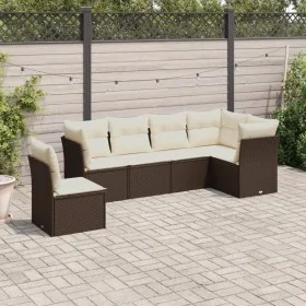 Juego de sofás de jardín 7 piezas con cojines ratán PE marrón by , Garden sets - Ref: Foro24-3217713, Price: 454,33 €, Discou...