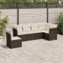 7-teilige Gartensofagarnitur mit braunen PE-Rattankissen von , Gartensets - Ref: Foro24-3217713, Preis: 454,32 €, Rabatt: %