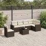 Juego de sofás de jardín 7 piezas con cojines ratán PE marrón by , Garden sets - Ref: Foro24-3219033, Price: 456,11 €, Discou...
